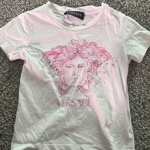 Versace Medusa Pink and White Tee